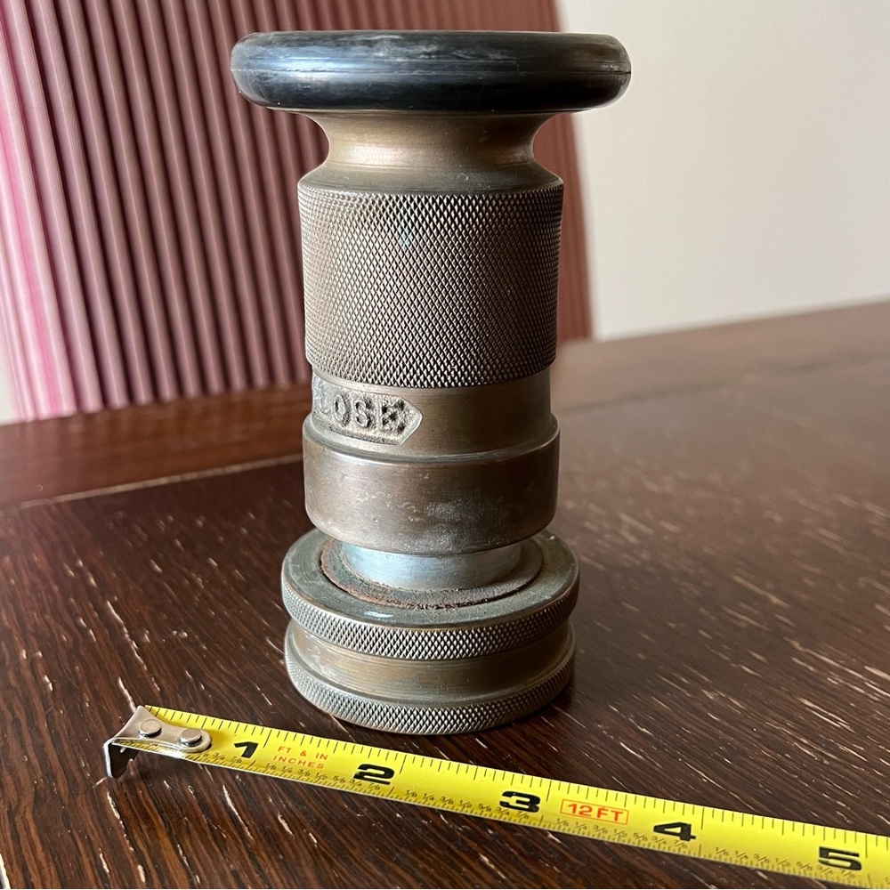 Vintage, Antique brass Powhatan Fire Hose spray nozzle